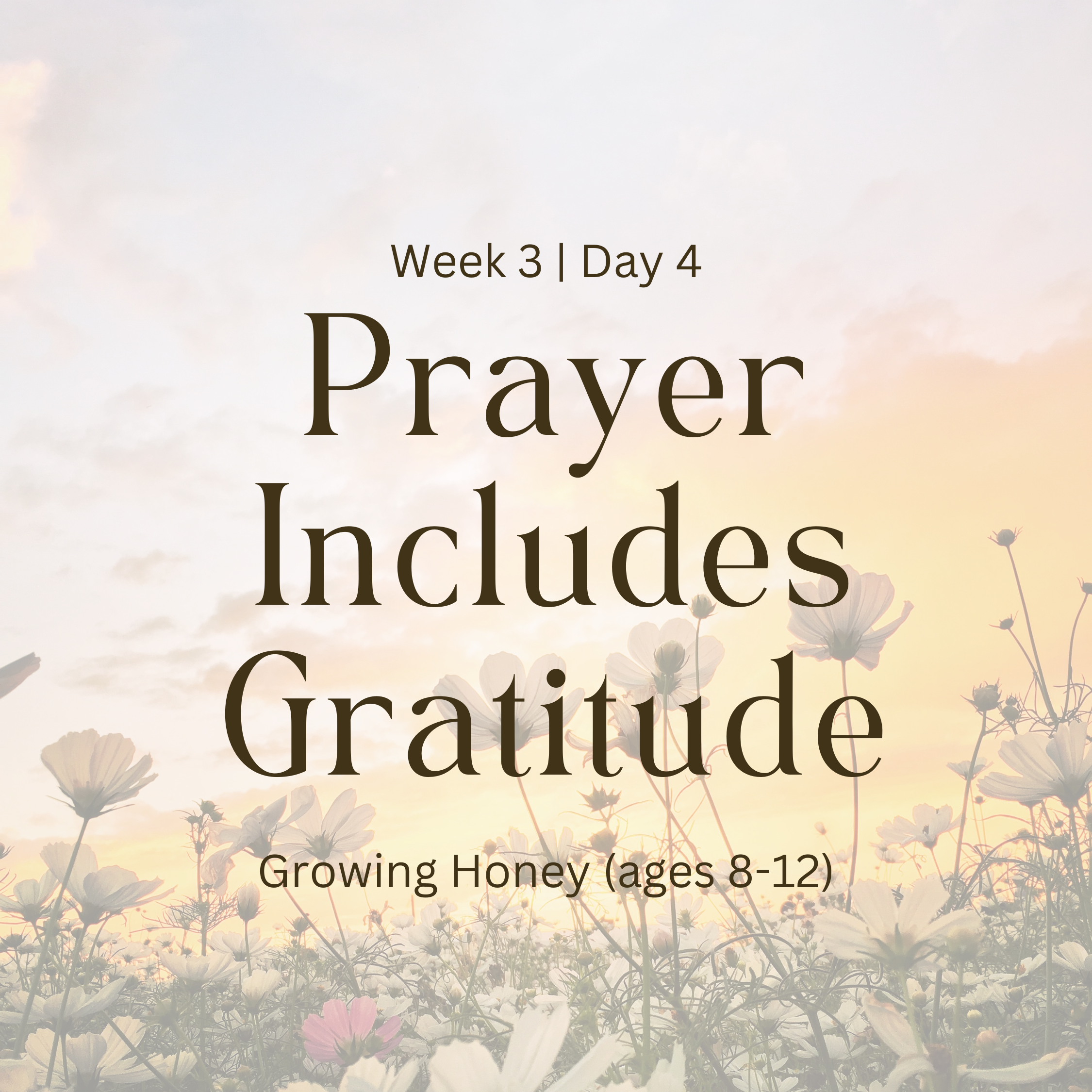 Week 3 | Day 4 –  Prayer Includes Gratitude (Growing Honey)